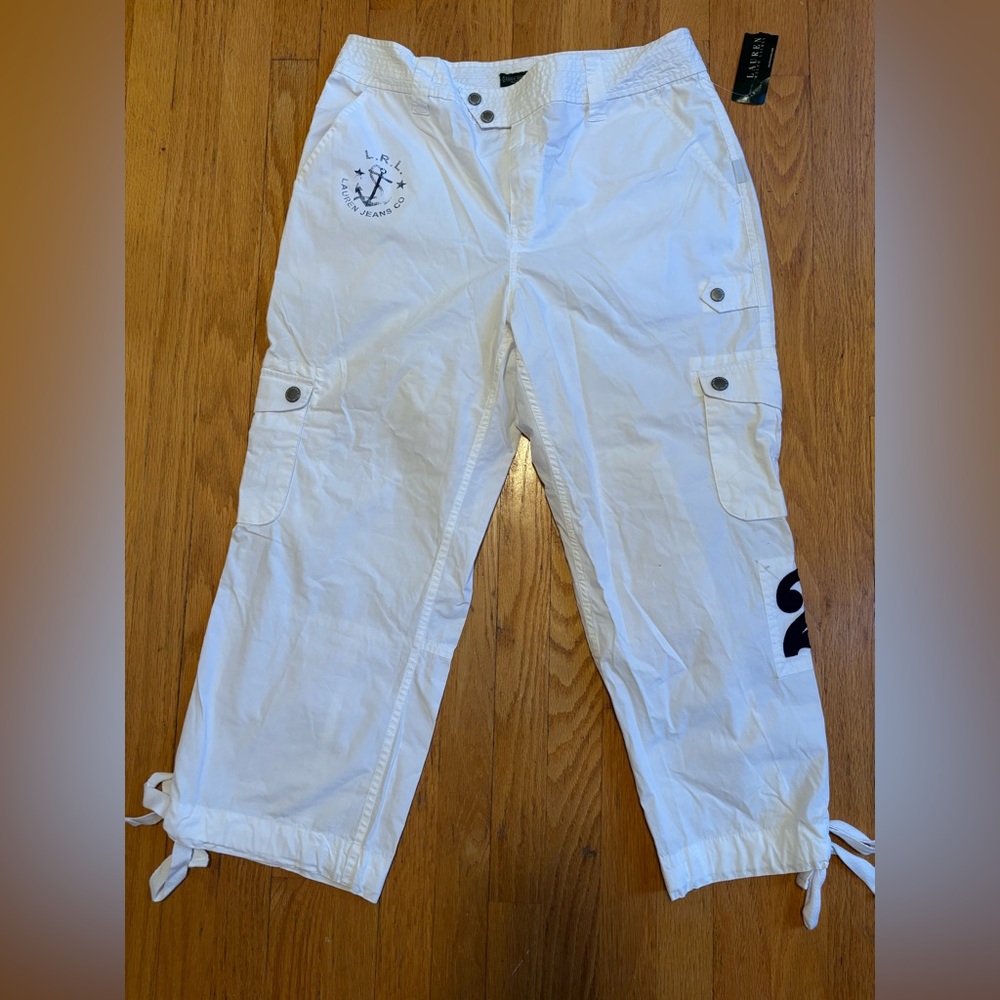 Ralph Lauren White Capri Cargo Pants- New with tags